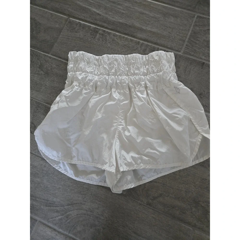 FP Movement The Way Home Shorts White High Waisted Smocked Athletic Womens Large